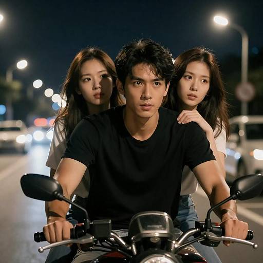 Nighttime Motorcycle Ride with Intensity