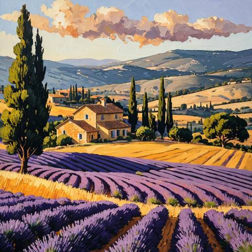 Impressionist Lavender Fields in Provence