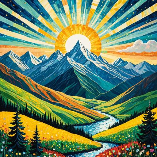 Enchanting Mountain Range with Radiant Crystal Peak Enchanting Mountain Range with Radiant Crystal Peak