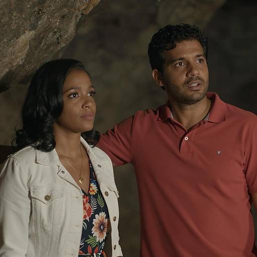 Cave Encounter: Two Figures in Mystery