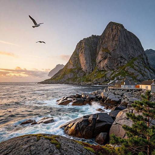 Lofoten Coastline at Sunset