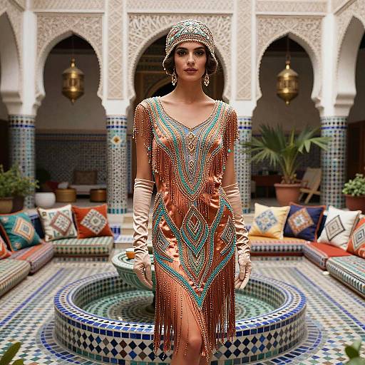 Art Deco Moroccan Tea Party Portrait