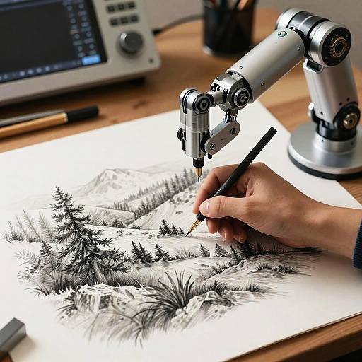 Robotic Arm Creating Hyper-Realistic Sketches