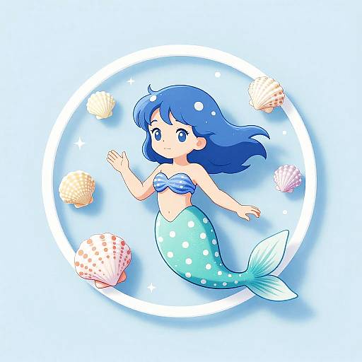 Ethereal Mermaid Art Logo Design