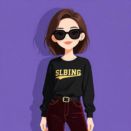 Stylish Smiling Woman in Casual Wear