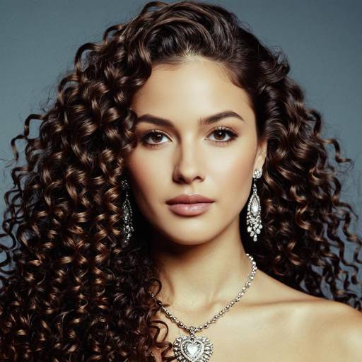 Realistic Portrait of a Girl with Curly Hair