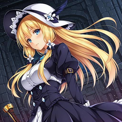 Illustration of Gunner 2 (sekaiju), sekaiju no meikyuu in the style of Kuragari