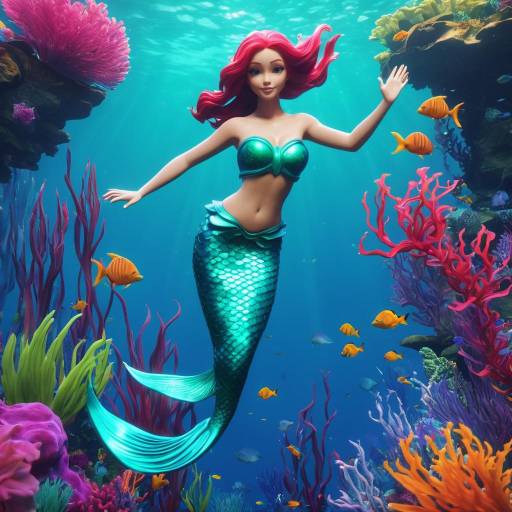 Enchanting Mermaid in a Colorful Garden Enchanting Mermaid in a Colorful Garden