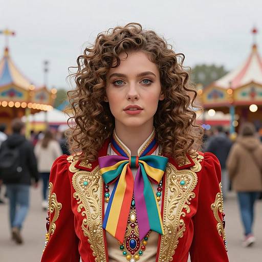 Young Woman in Ornate Carnival Costume