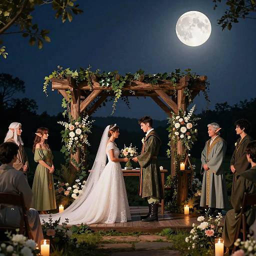 Elegant Moonlit Elf Wedding Ceremony
