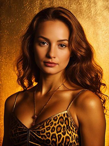 Woman in Leopard Print Mini Slip Dress