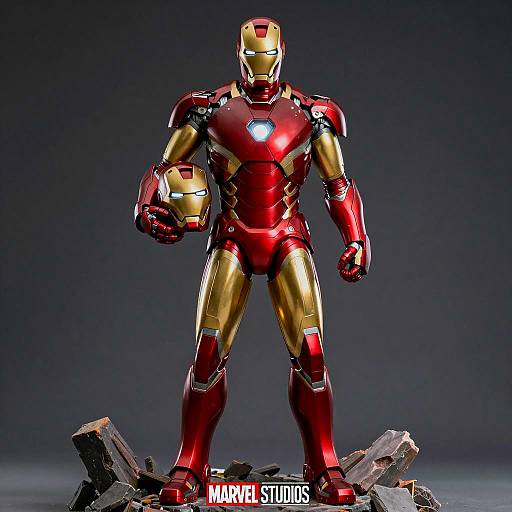Iron Man Figure in a Dark Setting