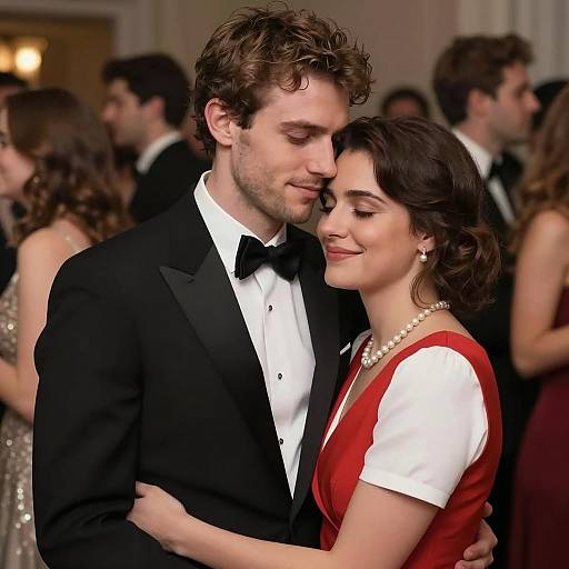 Romantic Embrace at a Vibrant Party