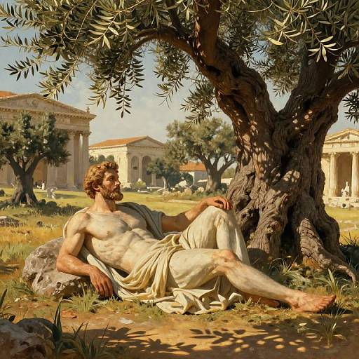 Damacles Under Ancient Olive Trees