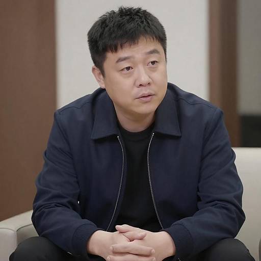 Indoor Portrait of Asian Man in Jacket