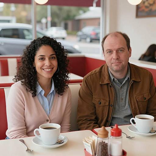 Cozy Diner Scene with Two Patrons