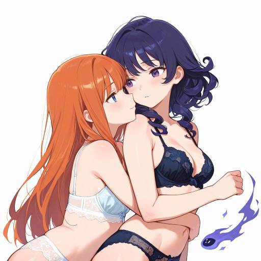 Playful Embrace of Two Young Women Playful Embrace of Two Young Women