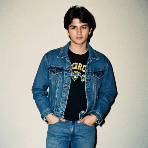 Young Man in Classic 1980s Denim Outfit