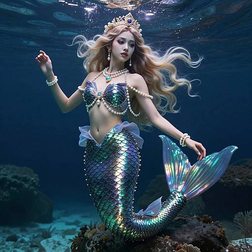 Regal Infrared Mermaid Queen Portrait