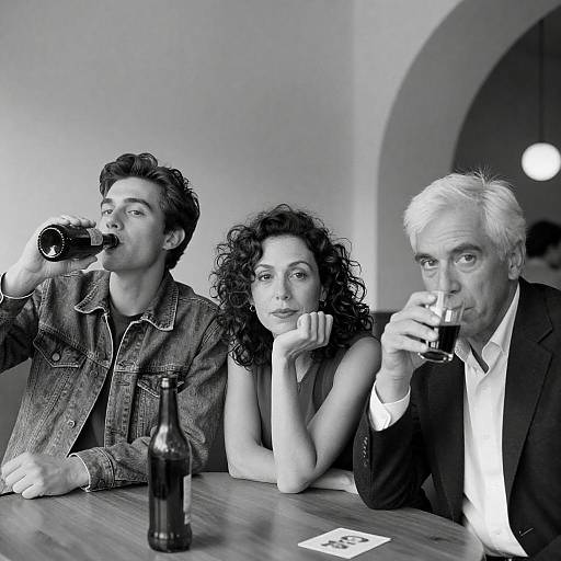 Candid Café Moments in Black and White