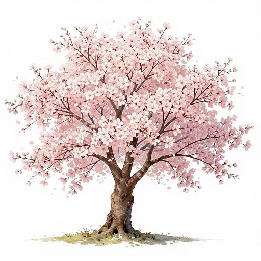 Japanese Cherry Blossom Grid Painting