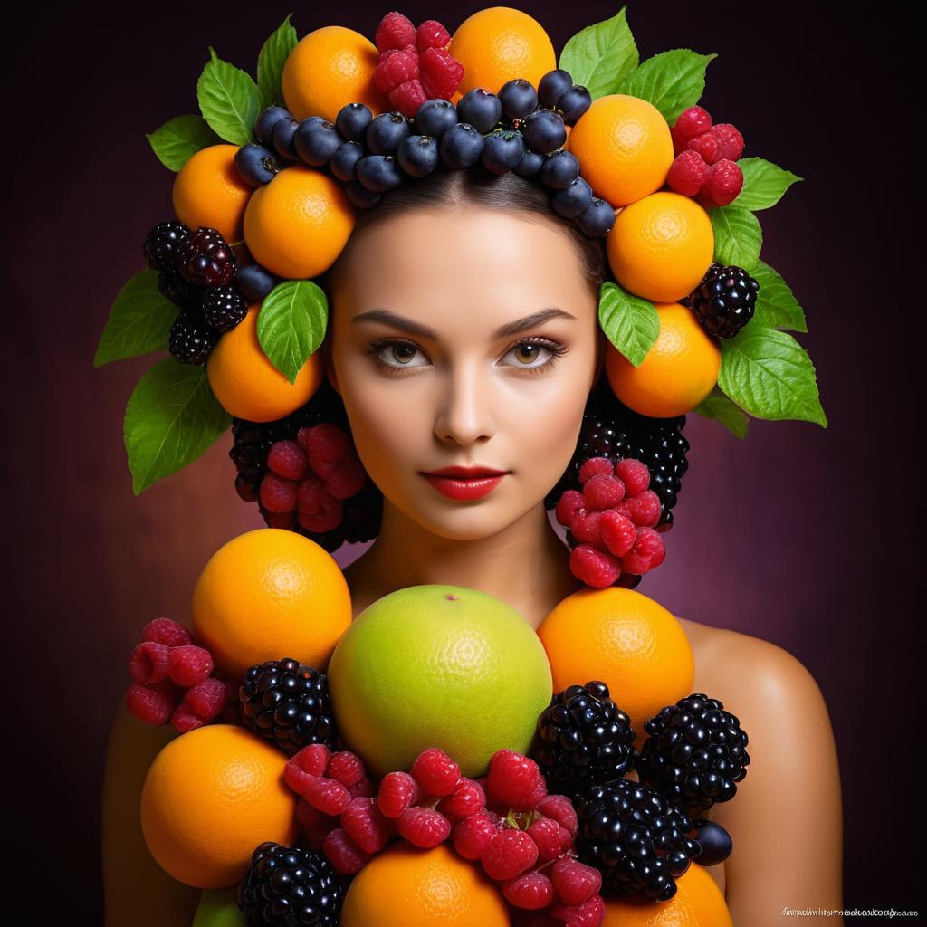 Artful Portrait of a Fruit Woman