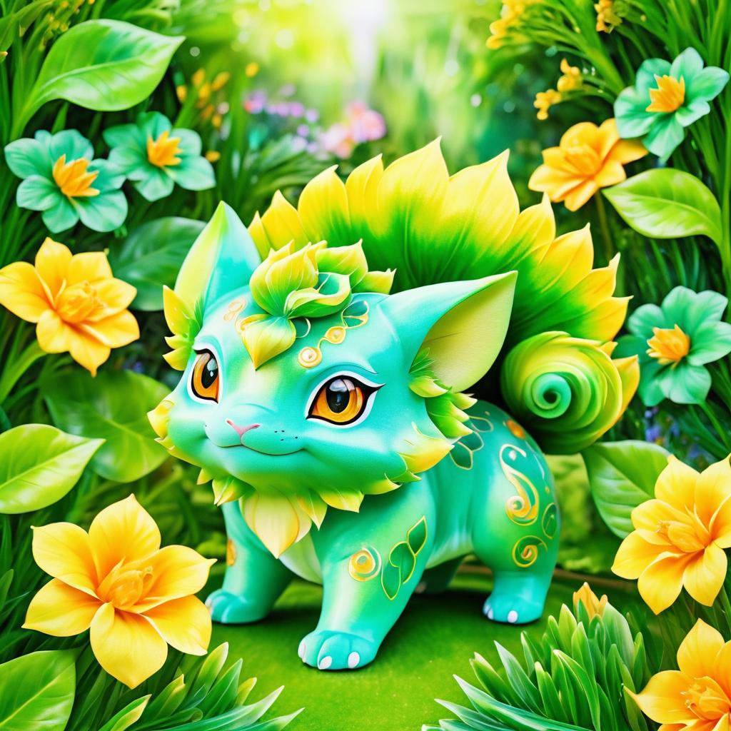 Vibrant Bulbasaur in a Lush Garden