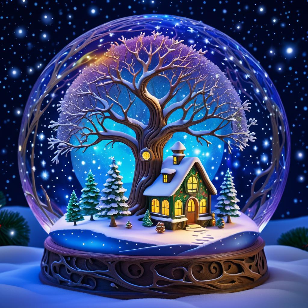 Enchanted Oak Tree in a Magical Sphere