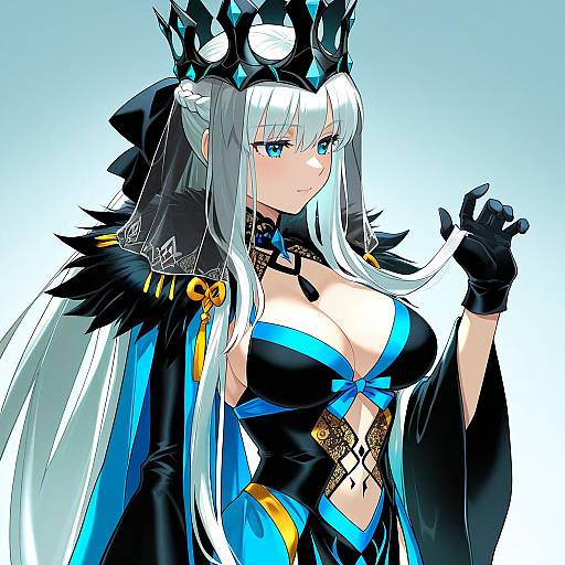 Illustration of Morgan le fay (queen of winter) (fate), fate/grand order in the style of Chamaruk