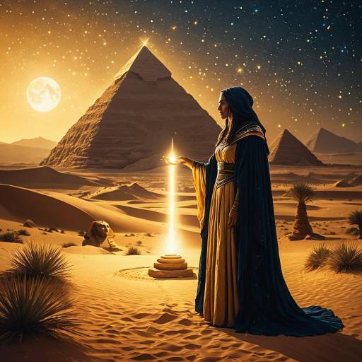 Sorceress Conjuring Light in Ancient Egyptian Desert Sorceress Conjuring Light in Ancient Egyptian Desert