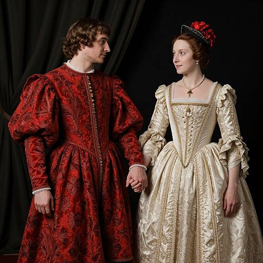 Renaissance Couple in Elegant Attire