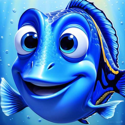 Cute Oil-Painted Portrait of Dory Fish