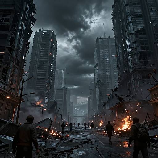 Dystopian Post-Apocalypse City Ruins