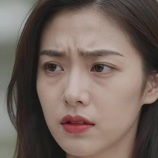 Concerned Young Asian Woman Close-Up