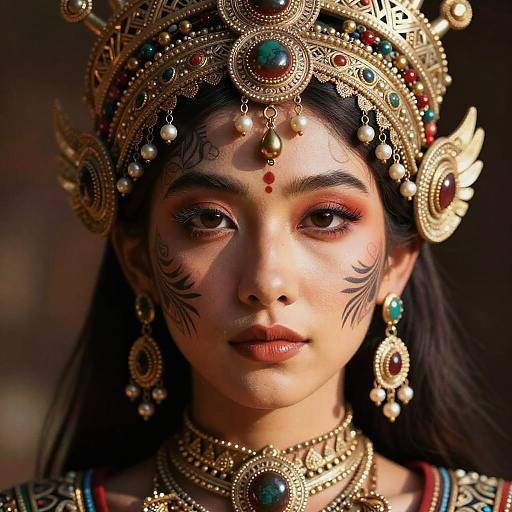 Exotic Face with Intricate Jewelry