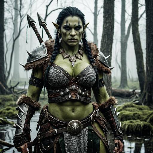 Fierce Female Orc Warrior in Swamp