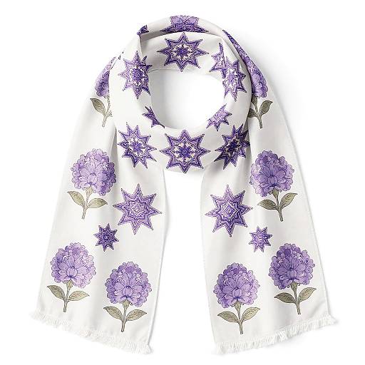 Elegant Floral Persian Scarf Pattern