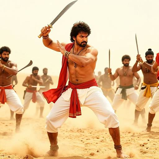 Rajini-Style Desert Battle Scene