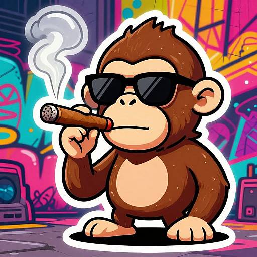 Cool Smoking Monkey NFT Art