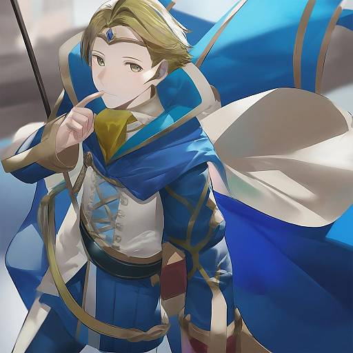 Illustration of Alfred (fire emblem), fire emblem in the style of Blazpu