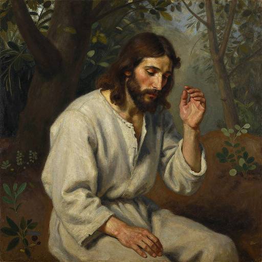 Jesus in Gethsemane Folk Art