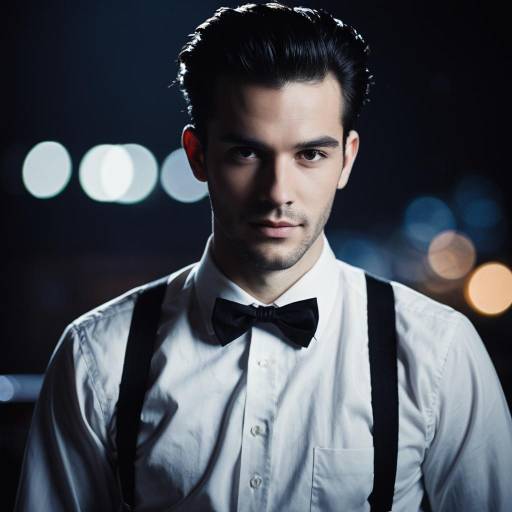 Young Man in 1940s Outfit with Bow Tie