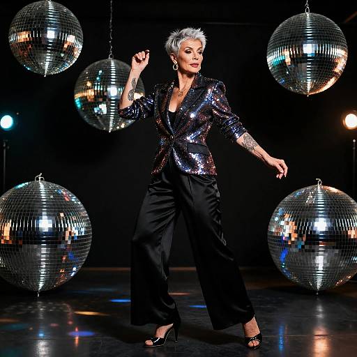 Vintage Disco Dance with Silver Pixie