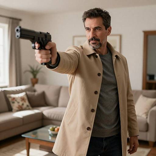 Intense Portrait of a Middle-Aged Man