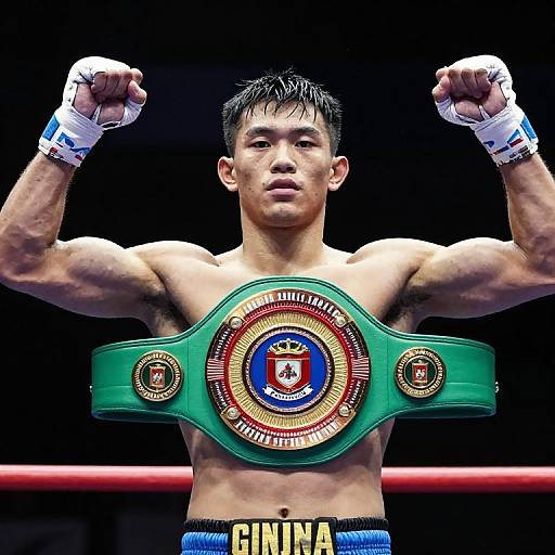 Champion Athlete with Vibrant Green Belt