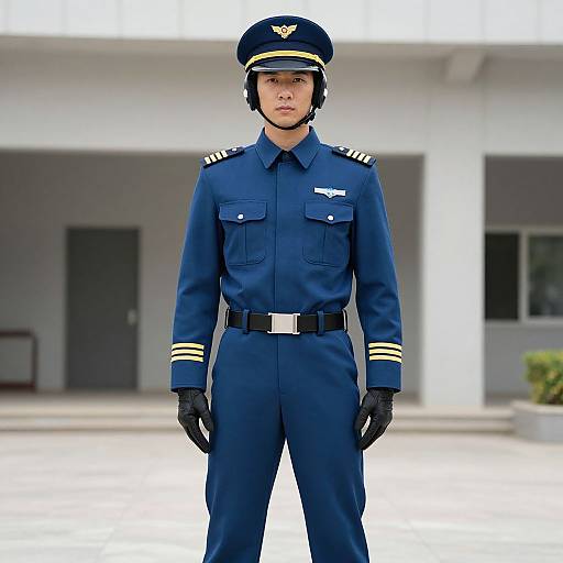 Blue Squadron Pilot in Uniform