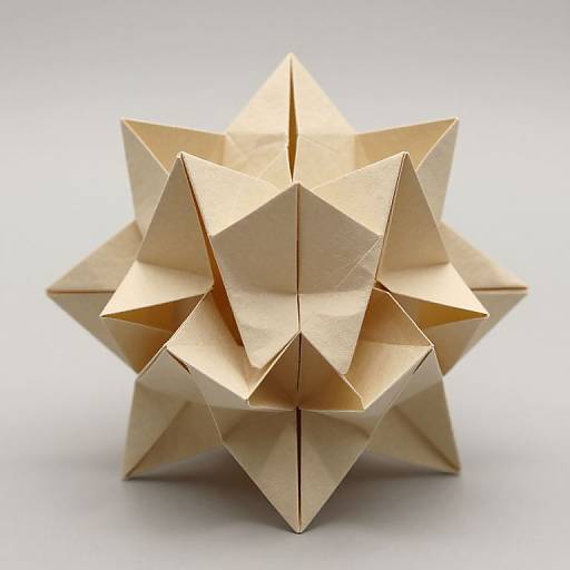 Intricate Beige Geometric Origami Art