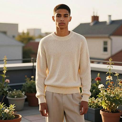 Short Undercut in Golden Rooftop Editorial