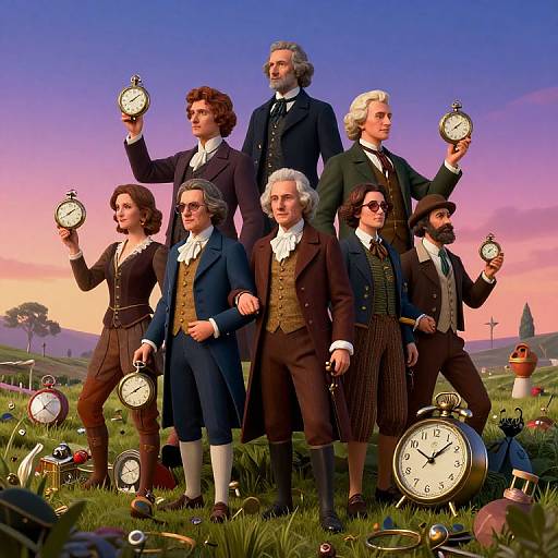 Surreal Timepiece History Fusion