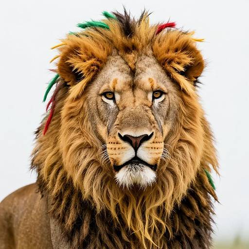 Rasta Lion with Colorful Dreadlocks